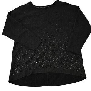 Marc New York Black Sweatshirt with jewel embellishments and raw hem Size 1x